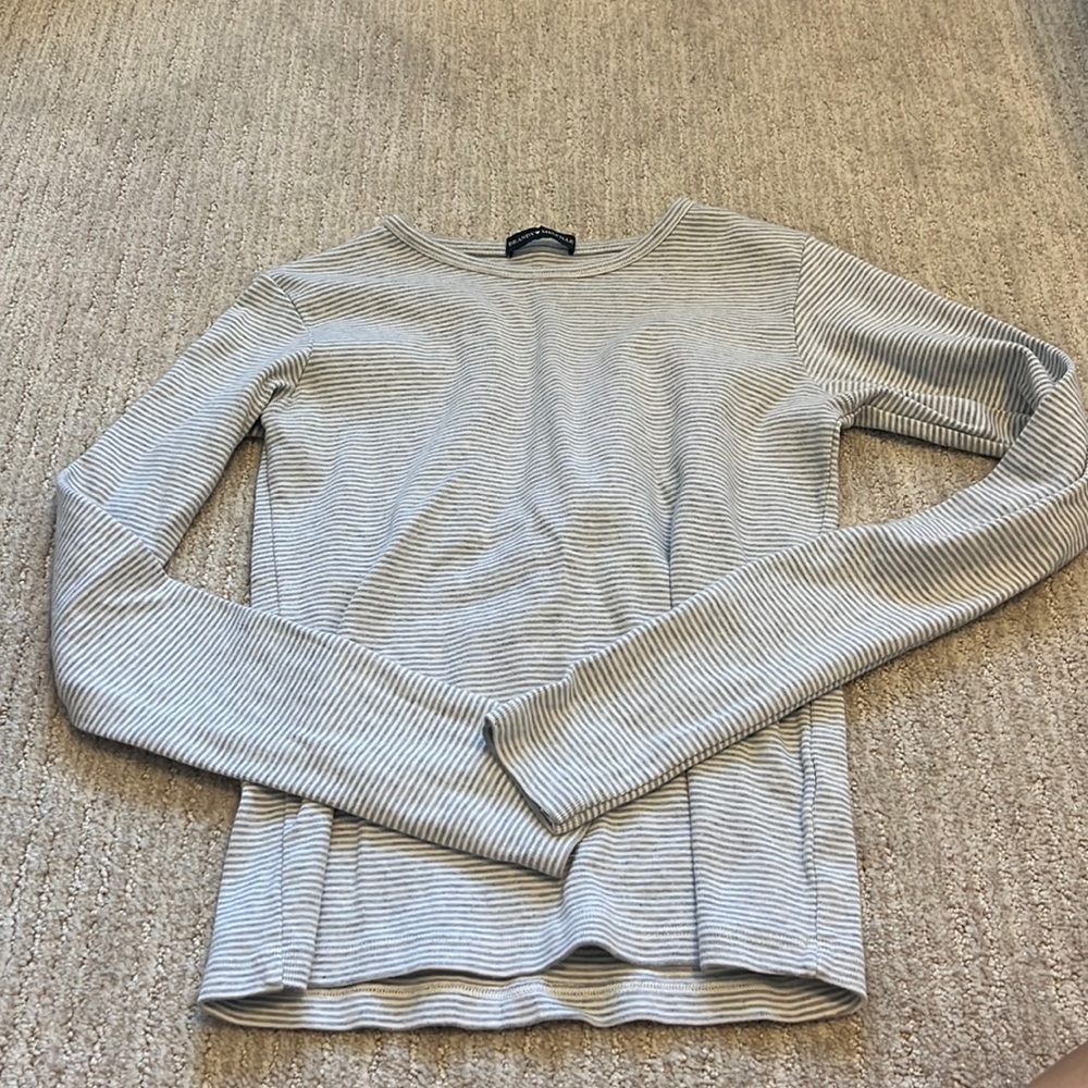 blue and white stripped brandy long sleeve